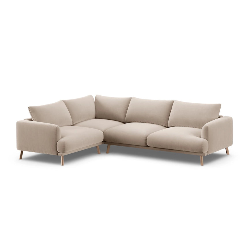 Naomi 4-Sitzer Ecksofa, Linke Seite, aus Samt in Beige (Salvador 1), 280x195 cm von Micadoni – Bild 4