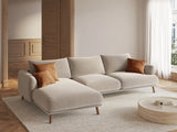 Naomi 4-Sitzer Ecksofa, Linke Seite, aus Samt in Beige (Salvador 1), 285x170 cm von Micadoni – Bild 2