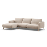 Naomi 4-Sitzer Ecksofa, Linke Seite, aus Samt in Beige (Salvador 1), 285x170 cm von Micadoni – Bild 4