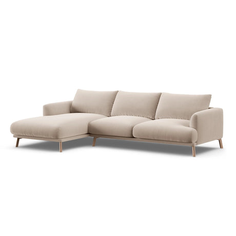 Naomi 4-Sitzer Ecksofa, Linke Seite, aus Samt in Beige (Salvador 1), 285x170 cm von Micadoni – Bild 4