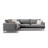Naomi 4-Sitzer Ecksofa, Linke Seite, aus Samt in Grau (Salvador 17), 280x195 cm von Micadoni – Bild 1