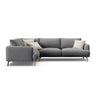 Naomi 4-Sitzer Ecksofa, Linke Seite, aus Samt in Grau (Salvador 17), 280x195 cm von Micadoni – Bild 1