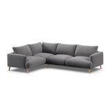 Naomi 4-Sitzer Ecksofa, Linke Seite, aus Samt in Grau (Salvador 17), 280x195 cm von Micadoni – Bild 4