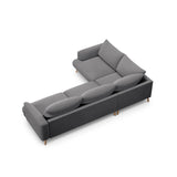 Naomi 4-Sitzer Ecksofa, Linke Seite, aus Samt in Grau (Salvador 17), 280x195 cm von Micadoni – Bild 5
