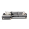 Naomi 4-Sitzer Ecksofa, Linke Seite, aus Samt in Grau (Salvador 17), 285x170 cm von Micadoni – Bild 1