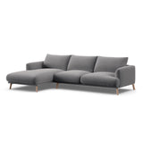 Naomi 4-Sitzer Ecksofa, Linke Seite, aus Samt in Grau (Salvador 17), 285x170 cm von Micadoni – Bild 4