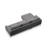 Naomi 4-Sitzer Ecksofa, Linke Seite, aus Samt in Grau (Salvador 17), 285x170 cm von Micadoni – Bild 5