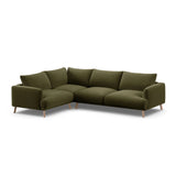 Naomi 4-Sitzer Ecksofa, Linke Seite, aus Samt in Grün (Salvador 8), 280x195 cm von Micadoni – Bild 4