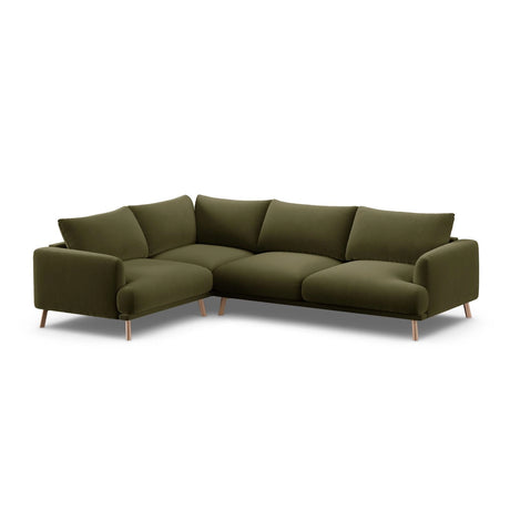 Naomi 4-Sitzer Ecksofa, Linke Seite, aus Samt in Grün (Salvador 8), 280x195 cm von Micadoni – Bild 4