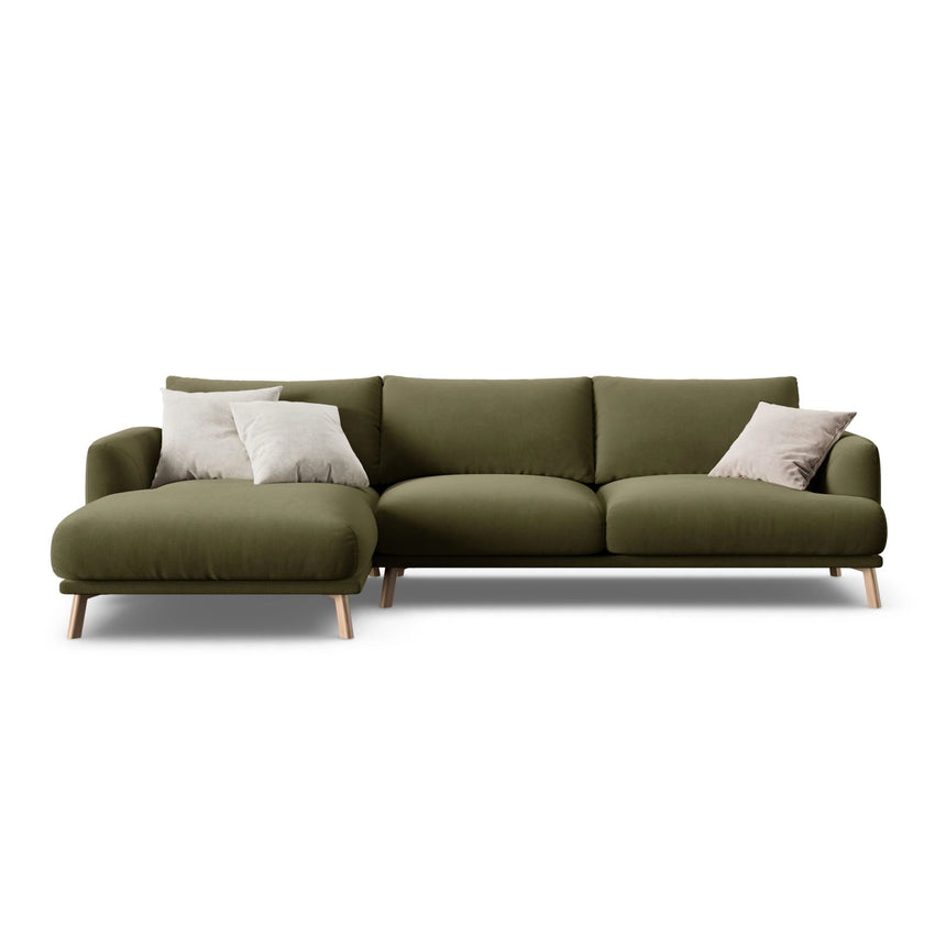 Naomi 4-Sitzer Ecksofa, Linke Seite, aus Samt in Grün (Salvador 8), 285x170 cm von Micadoni – Bild 1