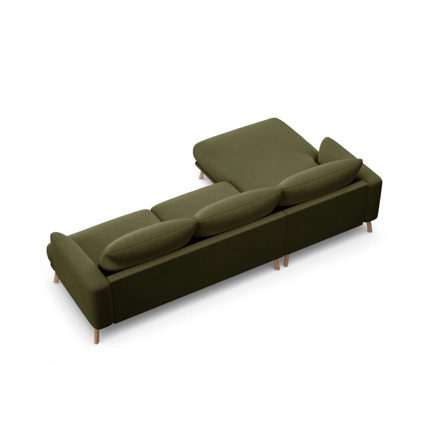 Naomi 4-Sitzer Ecksofa, Linke Seite, aus Samt in Grün (Salvador 8), 285x170 cm von Micadoni – Bild 5