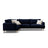 Naomi 4-Sitzer Ecksofa, Linke Seite, aus Samt in Königsblau (Salvador 5), 280x195 cm von Micadoni – Bild 1