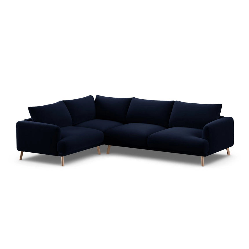 Naomi 4-Sitzer Ecksofa, Linke Seite, aus Samt in Königsblau (Salvador 5), 280x195 cm von Micadoni – Bild 4