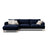 Naomi 4-Sitzer Ecksofa, Linke Seite, aus Samt in Königsblau (Salvador 5), 285x170 cm von Micadoni – Bild 1