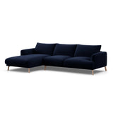 Naomi 4-Sitzer Ecksofa, Linke Seite, aus Samt in Königsblau (Salvador 5), 285x170 cm von Micadoni – Bild 4