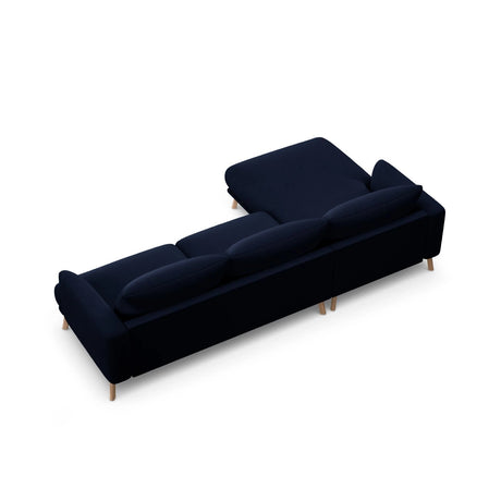 Naomi 4-Sitzer Ecksofa, Linke Seite, aus Samt in Königsblau (Salvador 5), 285x170 cm von Micadoni – Bild 5