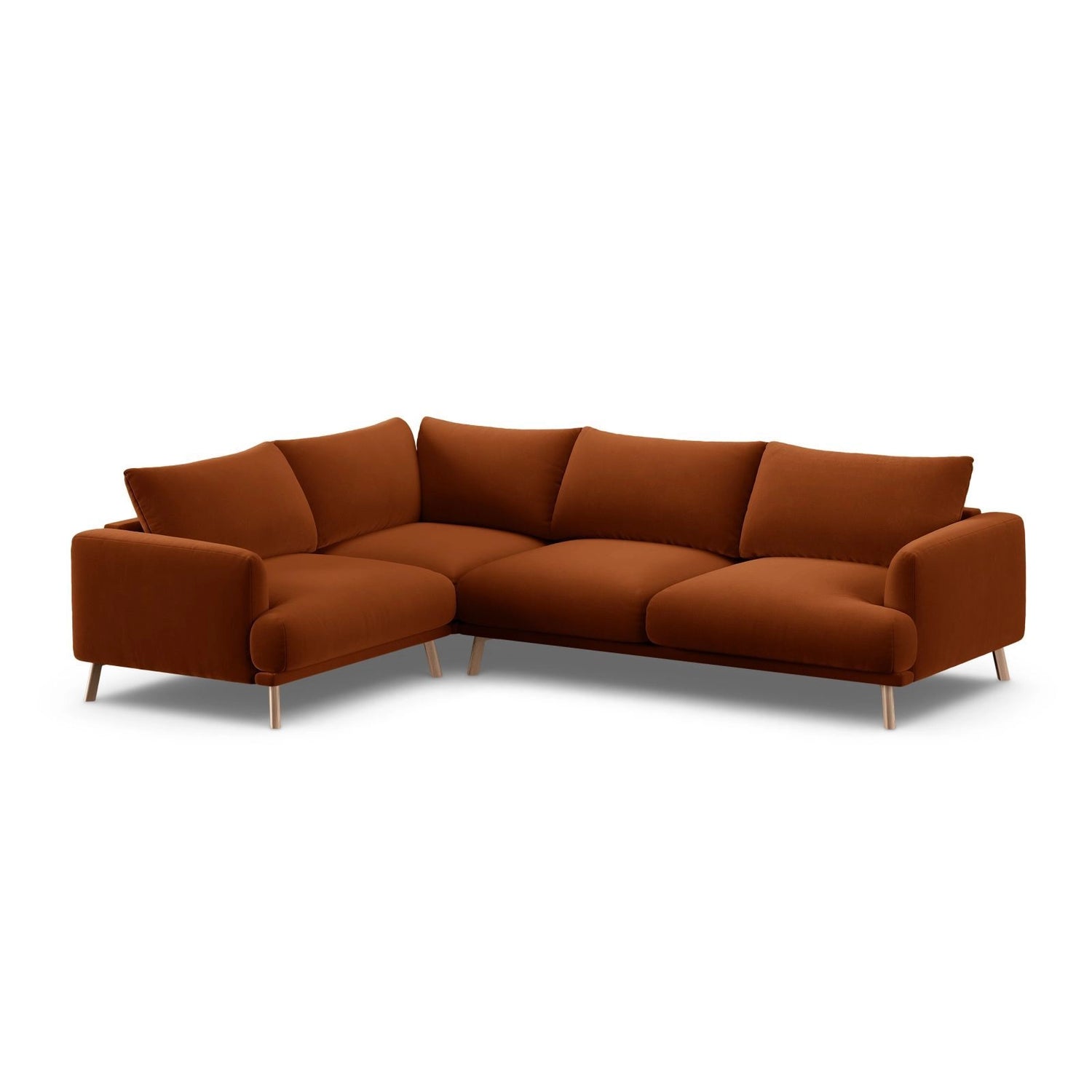 Naomi 4-Sitzer Ecksofa, Linke Seite, aus Samt in Terrakotta (Salvador 14), 280x195 cm von Micadoni – Bild 4