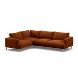 Naomi 4-Sitzer Ecksofa, Linke Seite, aus Samt in Terrakotta (Salvador 14), 280x195 cm von Micadoni – Bild 4