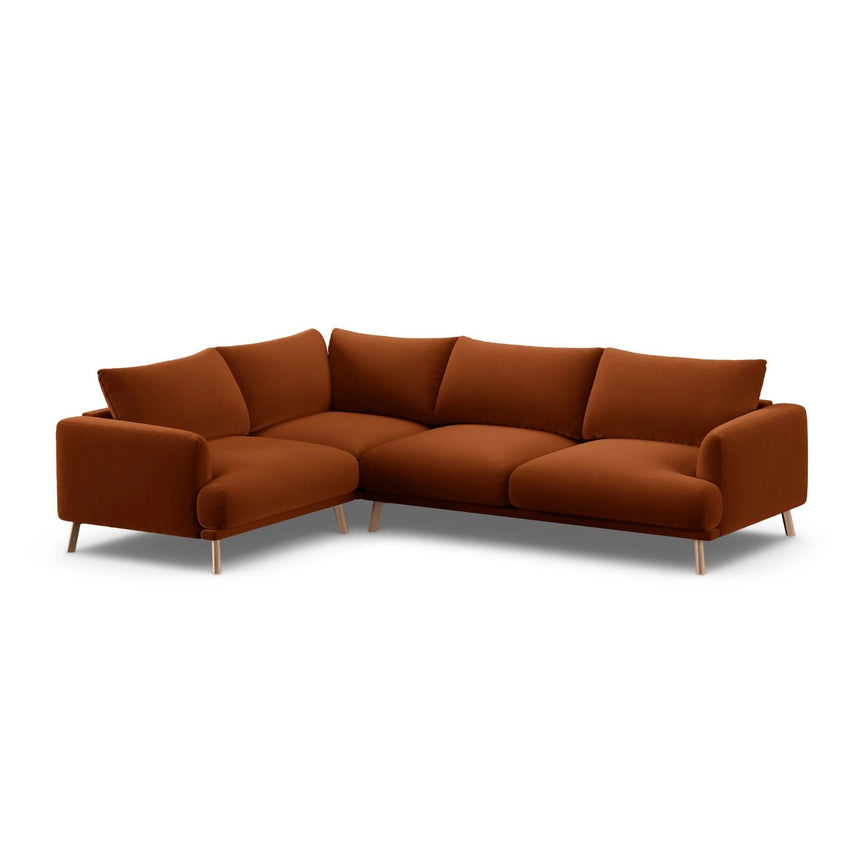 Naomi 4-Sitzer Ecksofa, Linke Seite, aus Samt in Terrakotta (Salvador 14), 280x195 cm von Micadoni – Bild 4