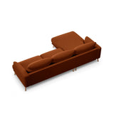 Naomi 4-Sitzer Ecksofa, Linke Seite, aus Samt in Terrakotta (Salvador 14), 285x170 cm von Micadoni – Bild 5