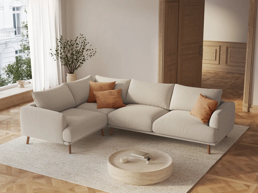 Naomi 4-Sitzer Ecksofa, Linke Seite, aus Samt oder Strukturstoff, 280x195 cm von Micadoni – Bild 2
