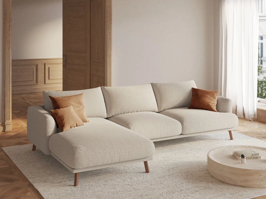Naomi 4-Sitzer Ecksofa, Linke Seite, aus Samt oder Strukturstoff, 285x170 cm von Micadoni – Bild 2
