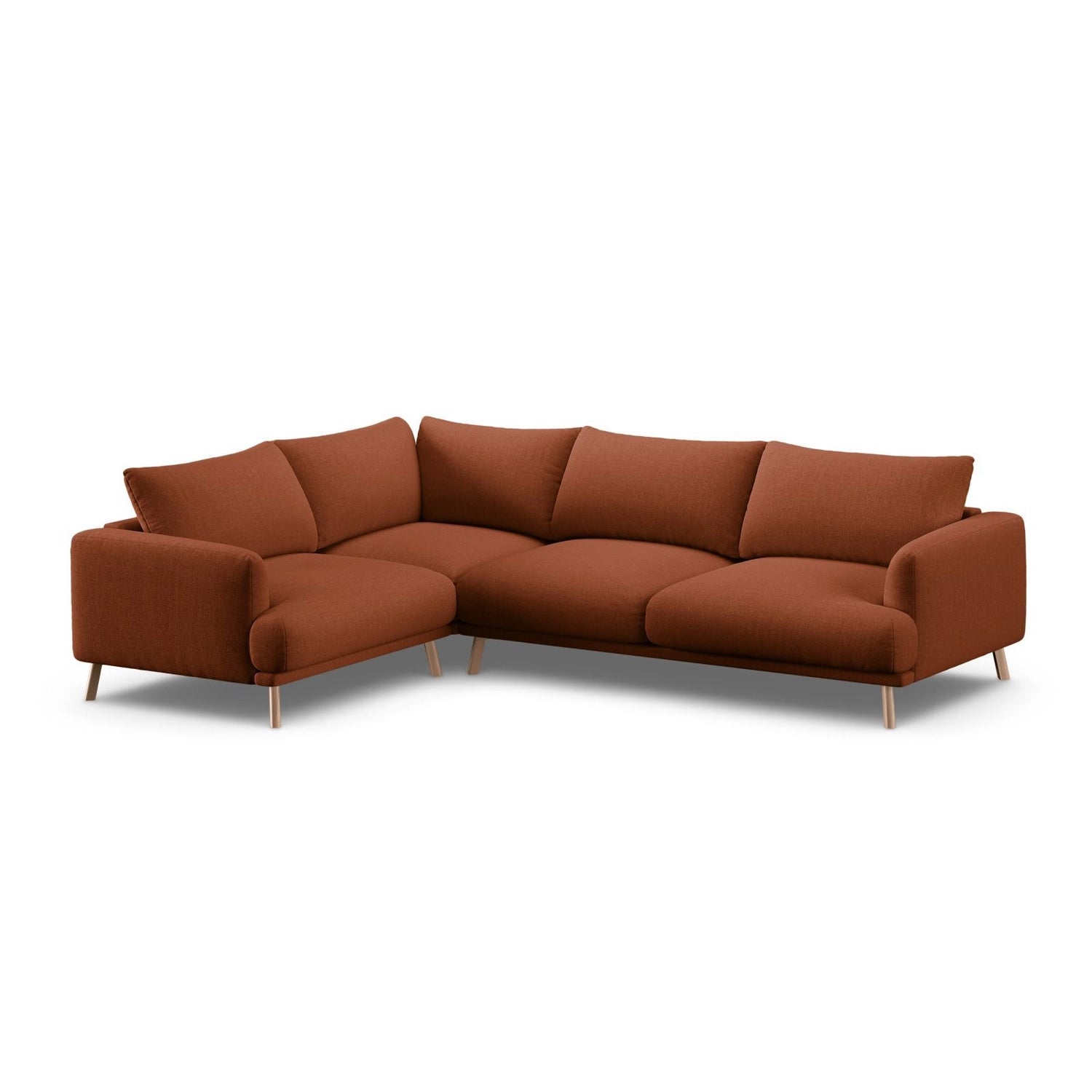 Naomi 4-Sitzer Ecksofa, Linke Seite, aus Strukturierter Stoff in Brick (Liberty 9), 280x195 cm von Micadoni – Bild 4