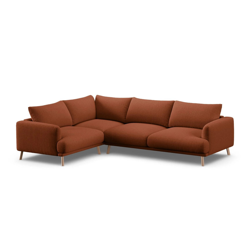 Naomi 4-Sitzer Ecksofa, Linke Seite, aus Strukturierter Stoff in Brick (Liberty 9), 280x195 cm von Micadoni – Bild 4
