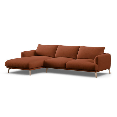 Naomi 4-Sitzer Ecksofa, Linke Seite, aus Strukturierter Stoff in Brick (Liberty 9), 285x170 cm von Micadoni – Bild 4