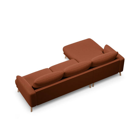 Naomi 4-Sitzer Ecksofa, Linke Seite, aus Strukturierter Stoff in Brick (Liberty 9), 285x170 cm von Micadoni – Bild 5