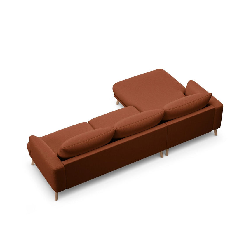 Naomi 4-Sitzer Ecksofa, Linke Seite, aus Strukturierter Stoff in Brick (Liberty 9), 285x170 cm von Micadoni – Bild 5