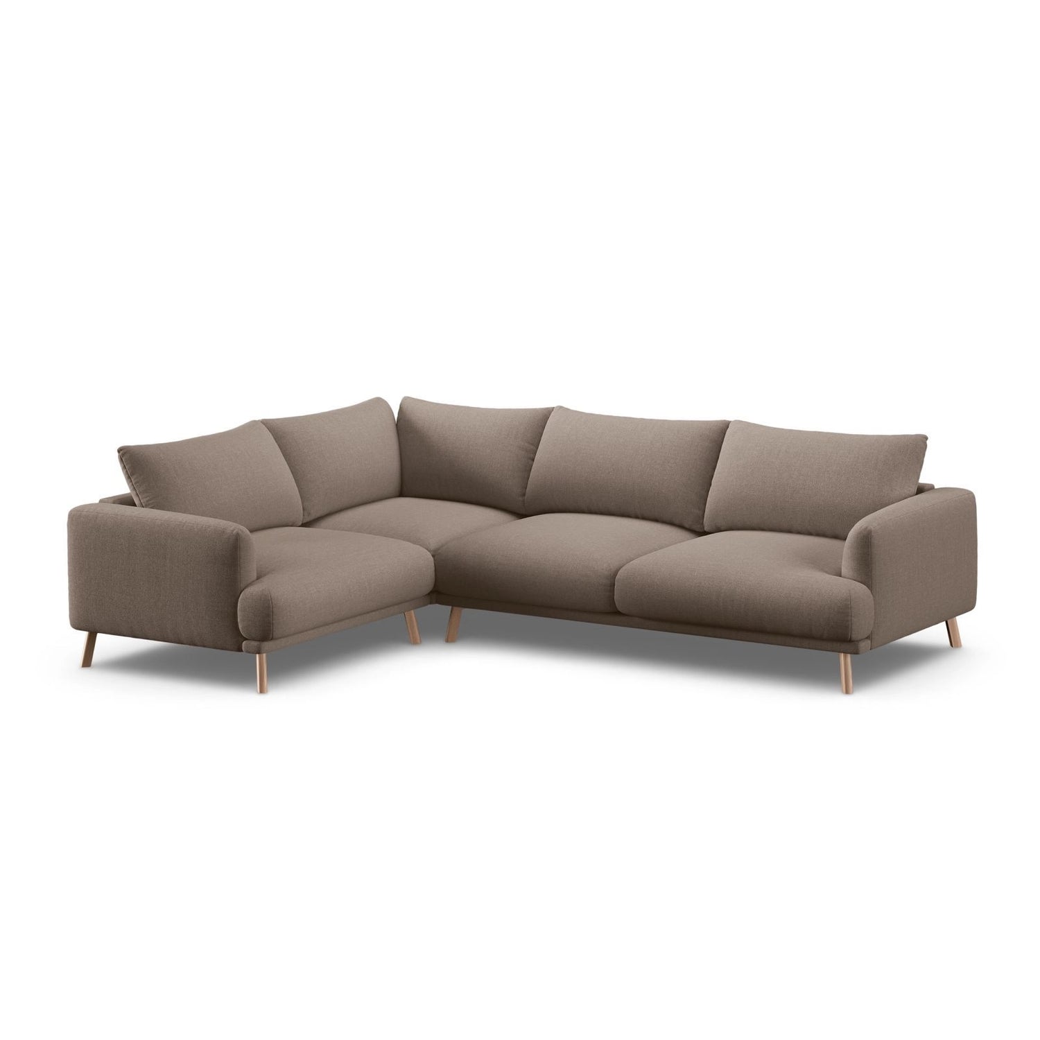 Naomi 4-Sitzer Ecksofa, Linke Seite, aus Strukturierter Stoff in Cappuccino (Liberty 5), 280x195 cm von Micadoni – Bild 4