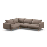 Naomi 4-Sitzer Ecksofa, Linke Seite, aus Strukturierter Stoff in Cappuccino (Liberty 5), 280x195 cm von Micadoni – Bild 4