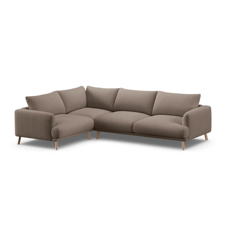 Naomi 4-Sitzer Ecksofa, Linke Seite, aus Strukturierter Stoff in Cappuccino (Liberty 5), 280x195 cm von Micadoni – Bild 4