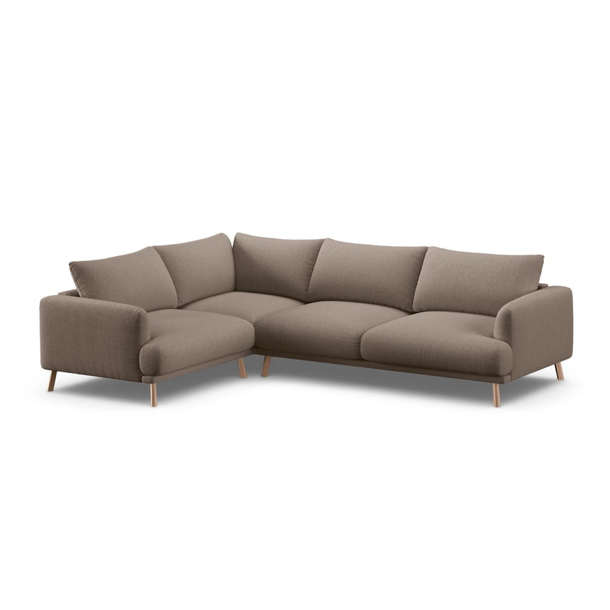 Naomi 4-Sitzer Ecksofa, Linke Seite, aus Strukturierter Stoff in Cappuccino (Liberty 5), 280x195 cm von Micadoni – Bild 4