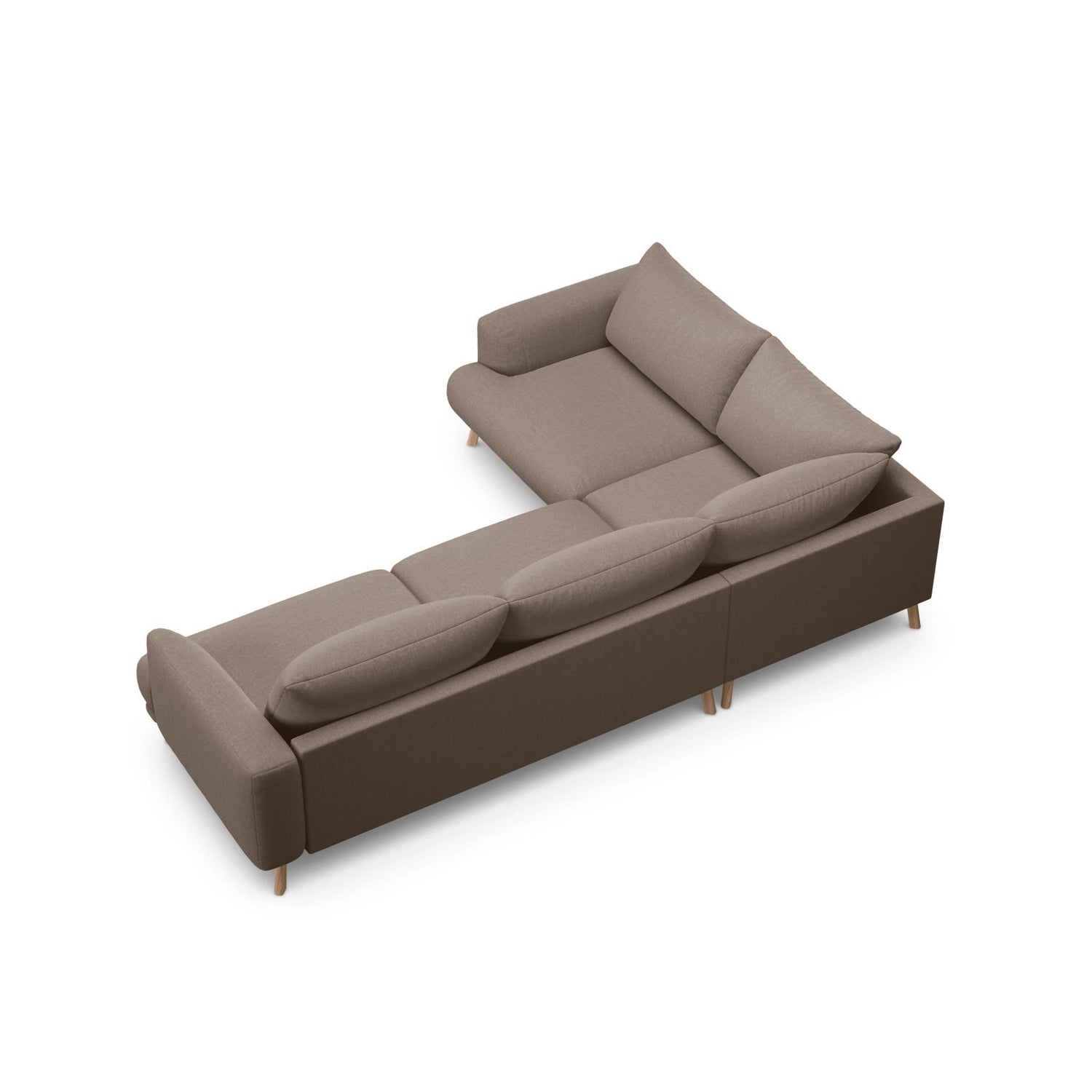 Naomi 4-Sitzer Ecksofa, Linke Seite, aus Strukturierter Stoff in Cappuccino (Liberty 5), 280x195 cm von Micadoni – Bild 5