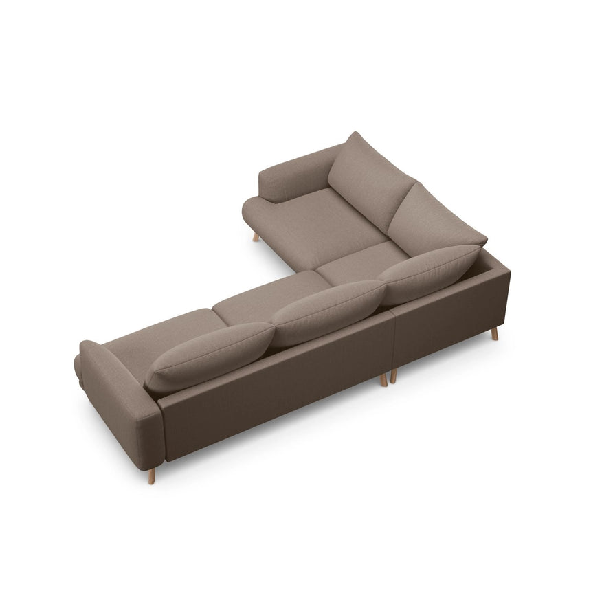 Naomi 4-Sitzer Ecksofa, Linke Seite, aus Strukturierter Stoff in Cappuccino (Liberty 5), 280x195 cm von Micadoni – Bild 5