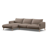 Naomi 4-Sitzer Ecksofa, Linke Seite, aus Strukturierter Stoff in Cappuccino (Liberty 5), 285x170 cm von Micadoni – Bild 4