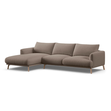 Naomi 4-Sitzer Ecksofa, Linke Seite, aus Strukturierter Stoff in Cappuccino (Liberty 5), 285x170 cm von Micadoni – Bild 4