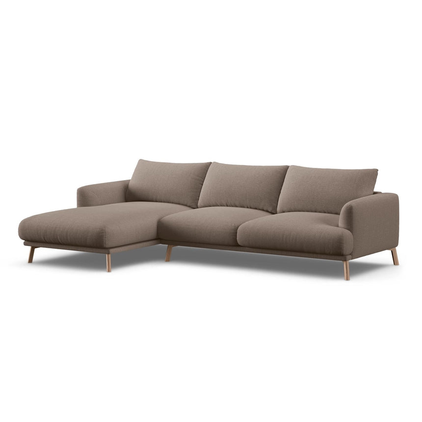 Naomi 4-Sitzer Ecksofa, Linke Seite, aus Strukturierter Stoff in Cappuccino (Liberty 5), 285x170 cm von Micadoni – Bild 4
