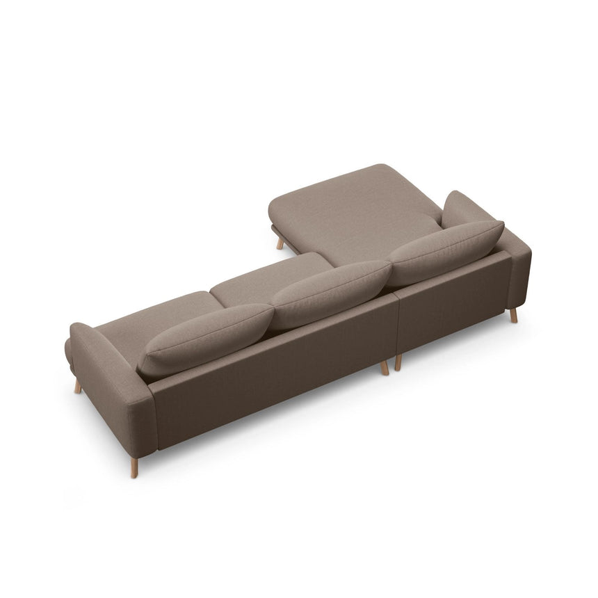 Naomi 4-Sitzer Ecksofa, Linke Seite, aus Strukturierter Stoff in Cappuccino (Liberty 5), 285x170 cm von Micadoni – Bild 5