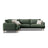 Naomi 4-Sitzer Ecksofa, Linke Seite, aus Strukturierter Stoff in Moosgrün (Liberty 12), 280x195 cm von Micadoni – Bild 1