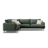 Naomi 4-Sitzer Ecksofa, Linke Seite, aus Strukturierter Stoff in Moosgrün (Liberty 12), 280x195 cm von Micadoni – Bild 1