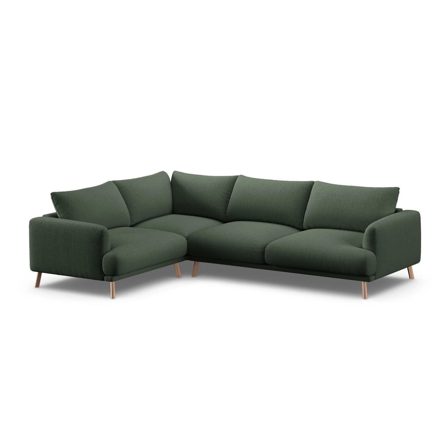Naomi 4-Sitzer Ecksofa, Linke Seite, aus Strukturierter Stoff in Moosgrün (Liberty 12), 280x195 cm von Micadoni – Bild 4