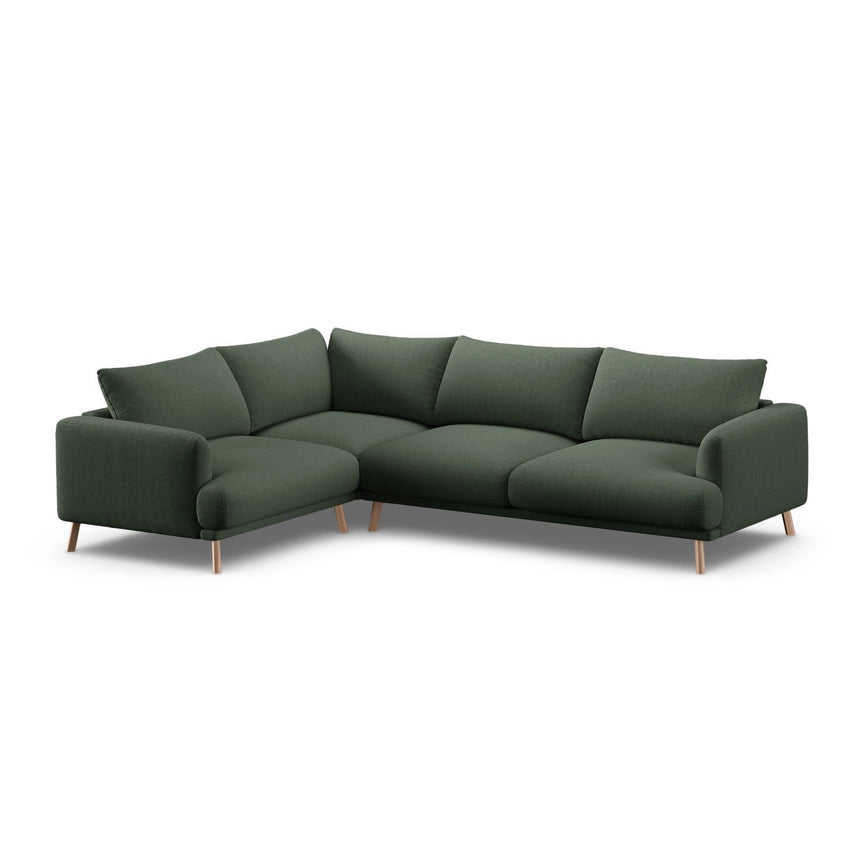 Naomi 4-Sitzer Ecksofa, Linke Seite, aus Strukturierter Stoff in Moosgrün (Liberty 12), 280x195 cm von Micadoni – Bild 4