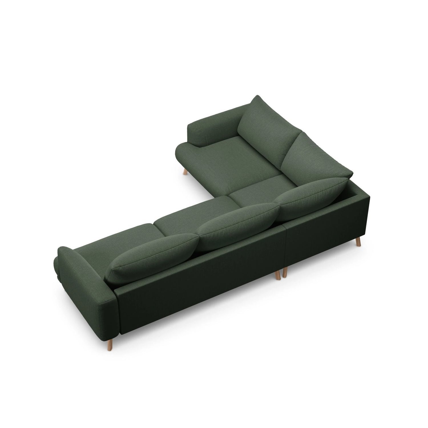 Naomi 4-Sitzer Ecksofa, Linke Seite, aus Strukturierter Stoff in Moosgrün (Liberty 12), 280x195 cm von Micadoni – Bild 5