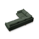 Naomi 4-Sitzer Ecksofa, Linke Seite, aus Strukturierter Stoff in Moosgrün (Liberty 12), 280x195 cm von Micadoni – Bild 5