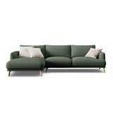 Naomi 4-Sitzer Ecksofa, Linke Seite, aus Strukturierter Stoff in Moosgrün (Liberty 12), 285x170 cm von Micadoni – Bild 1