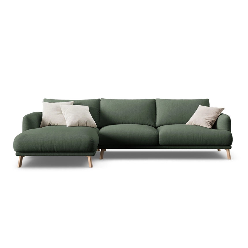 Naomi 4-Sitzer Ecksofa, Linke Seite, aus Strukturierter Stoff in Moosgrün (Liberty 12), 285x170 cm von Micadoni – Bild 1
