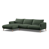 Naomi 4-Sitzer Ecksofa, Linke Seite, aus Strukturierter Stoff in Moosgrün (Liberty 12), 285x170 cm von Micadoni – Bild 4